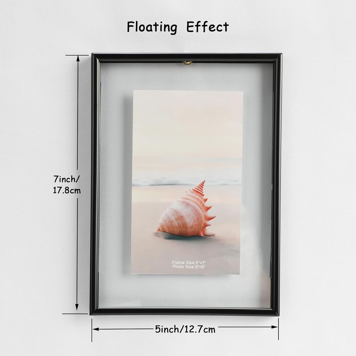 Black Floating Frame Set for Photos (5"x7") - Ideal for Home, Weddings, Festivals