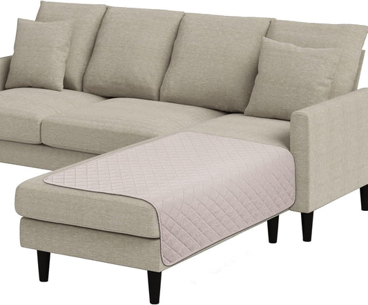 Durable & Waterproof Sectional Couch Cover in Light Apricot for Chaise, 42"x35" - Ideal for Homes with Pets and Children