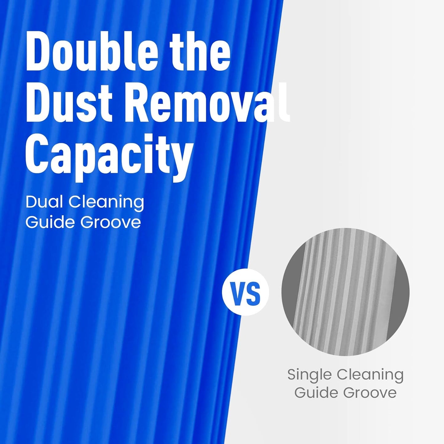 2-Pack Durable Magical Damp Cleaning Duster Sponge - Dual Guide Groove Design for Effective Dusting
