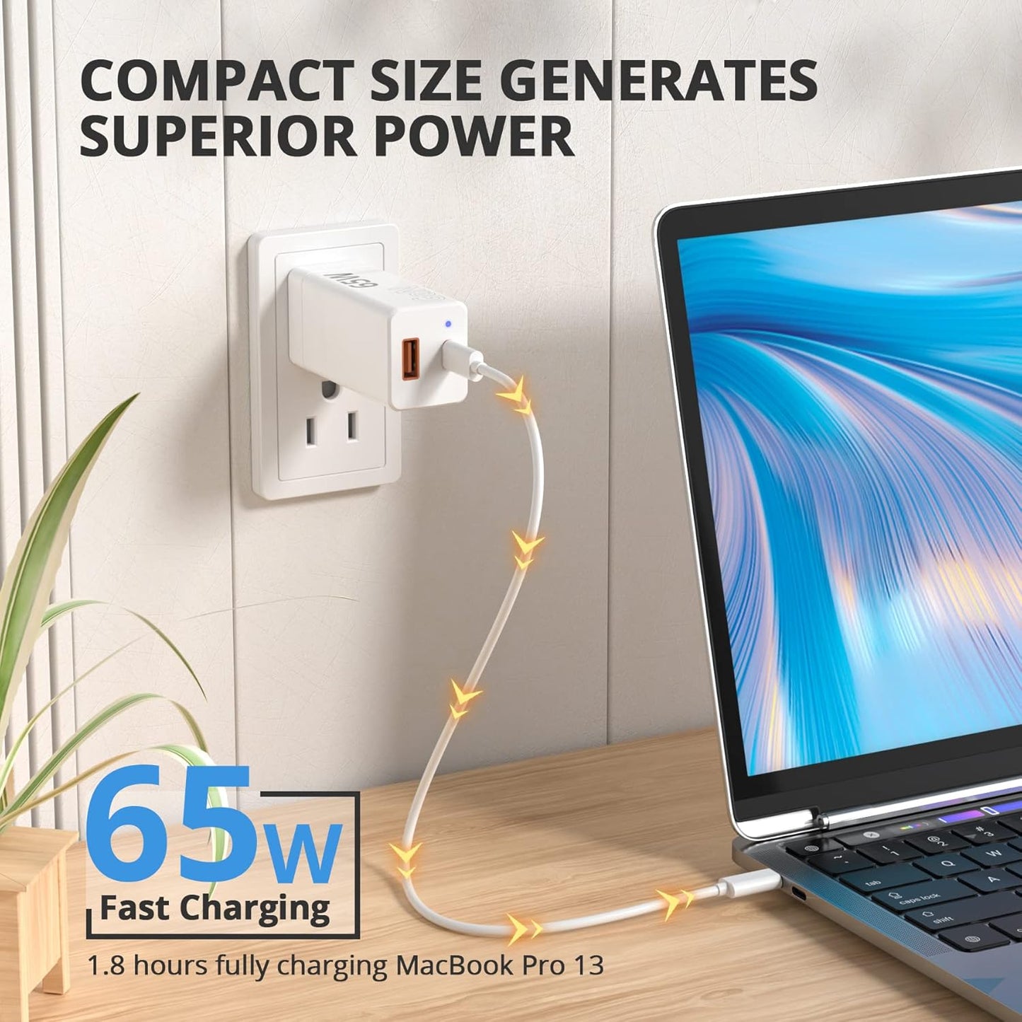 Maximize Your Charging with 65W USB C GaN Charger – Universal, Compact & Fast