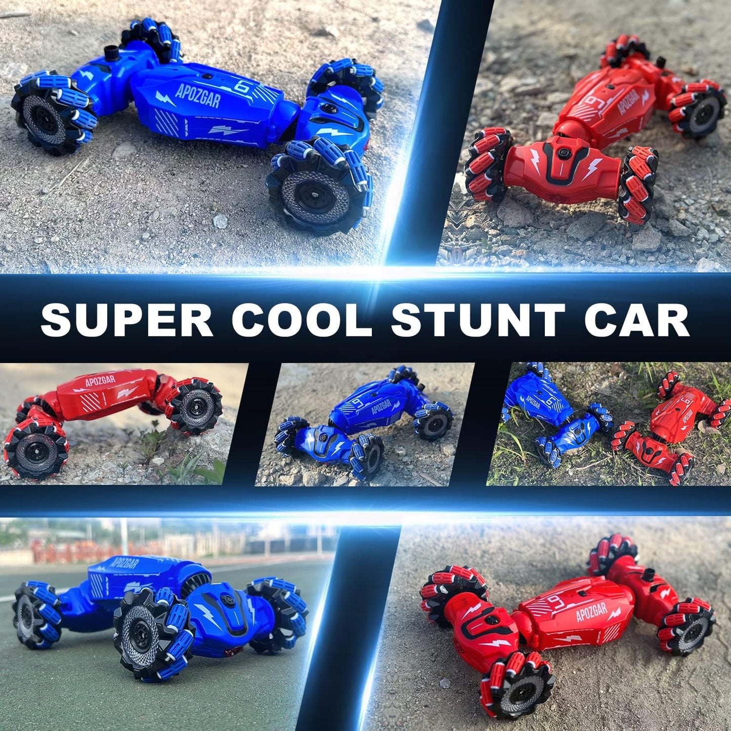 Hand Gesture RC Stunt Car with LED Lights & Music - Ultimate Toy for Kids Ages 6-10