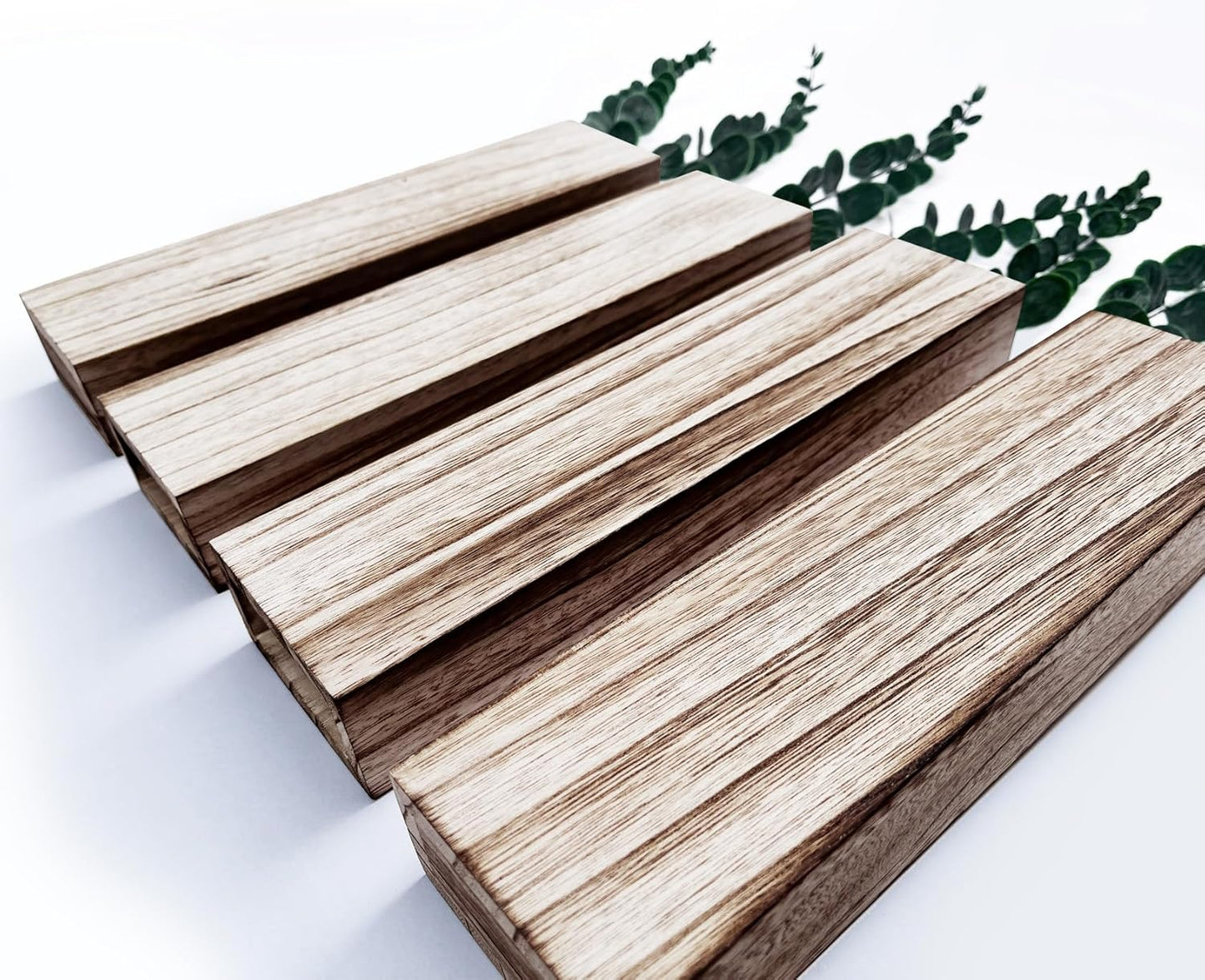 4-Pack Explore Handcrafted Wooden Wall Vases for Modern Farmhouse Decor | Home & Office