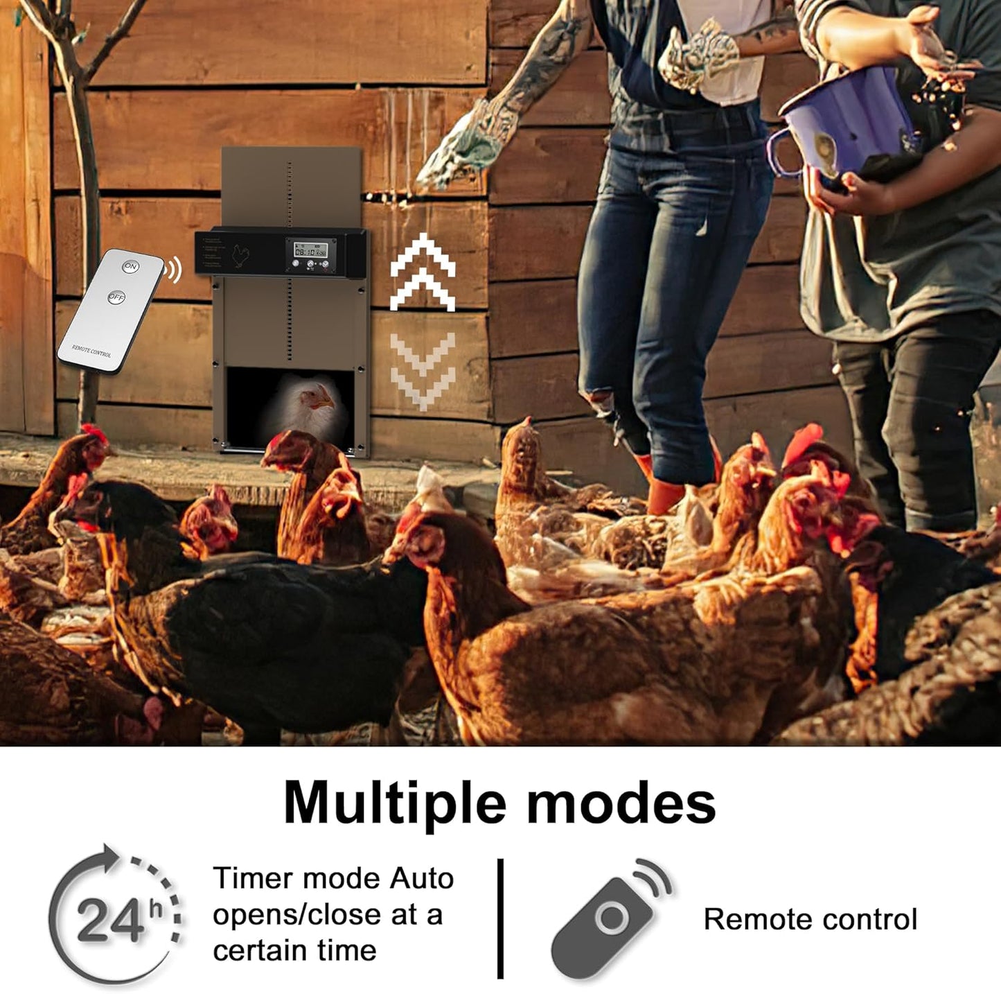 Automatic Chicken Coop Door with Timer, Light Sensor, and Remote Control – Maximum Security for Poultry