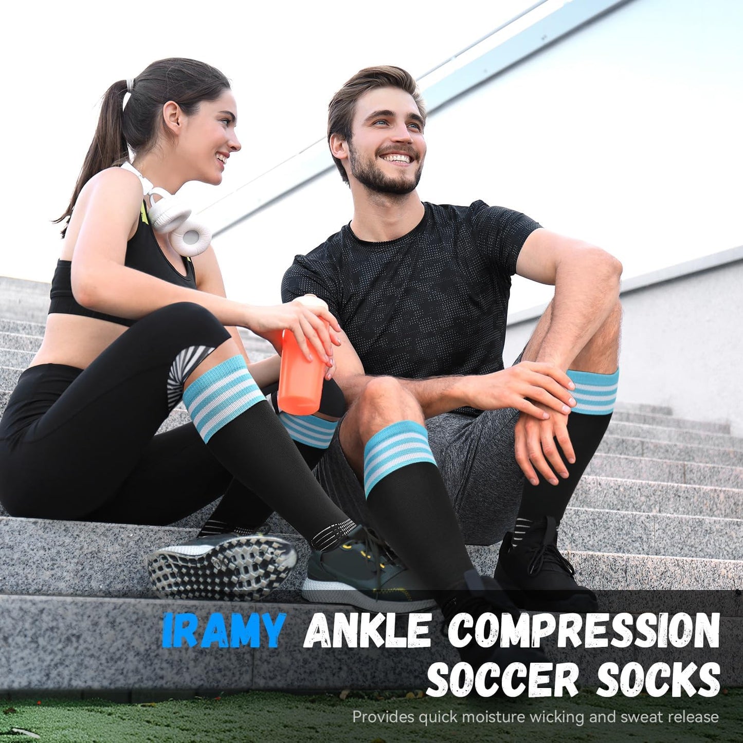 Boost Your Game: Compressive Extra Small Soccer Socks with Coolmax Moisture Control and Ankle Support