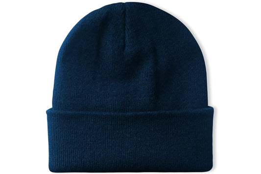 Stay Cozy & Stylish with Our Unisex Navy Blue Knit Cuffed Winter Beanie Hats