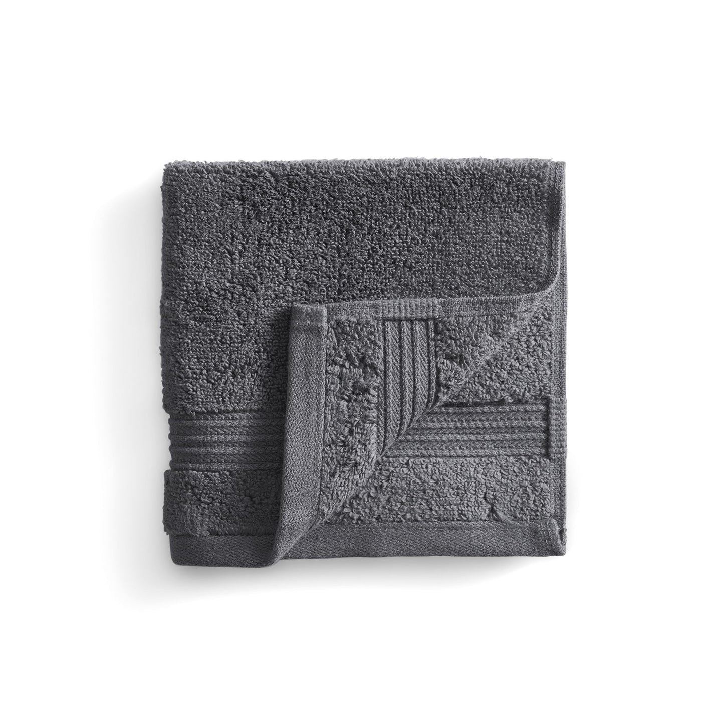 Ted Baker 4-Pack Cotton Washcloth Set, Dark Grey, 13″ x 13″, 550 GSM