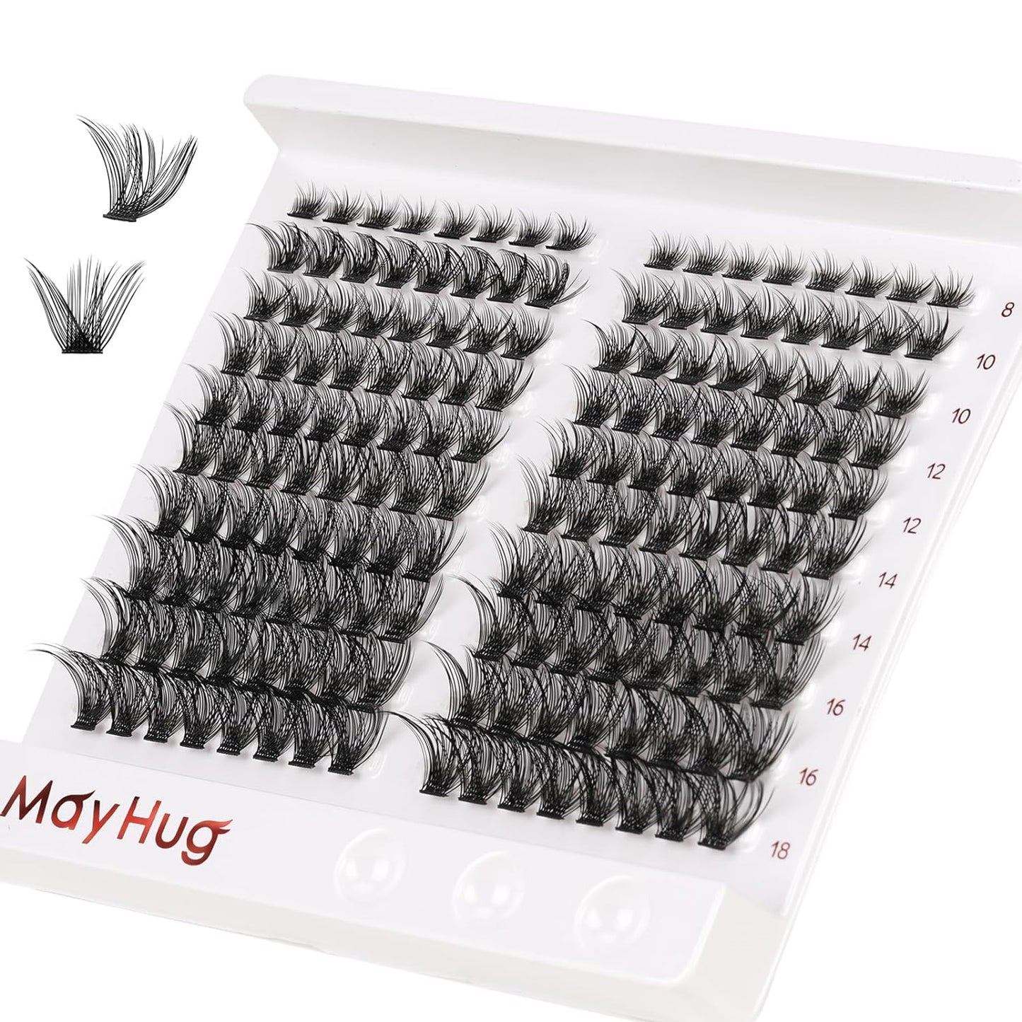 DIY Eyelash Extensions Kit - 160 Pcs D Curl Lash Clusters for Natural, Wispy Look