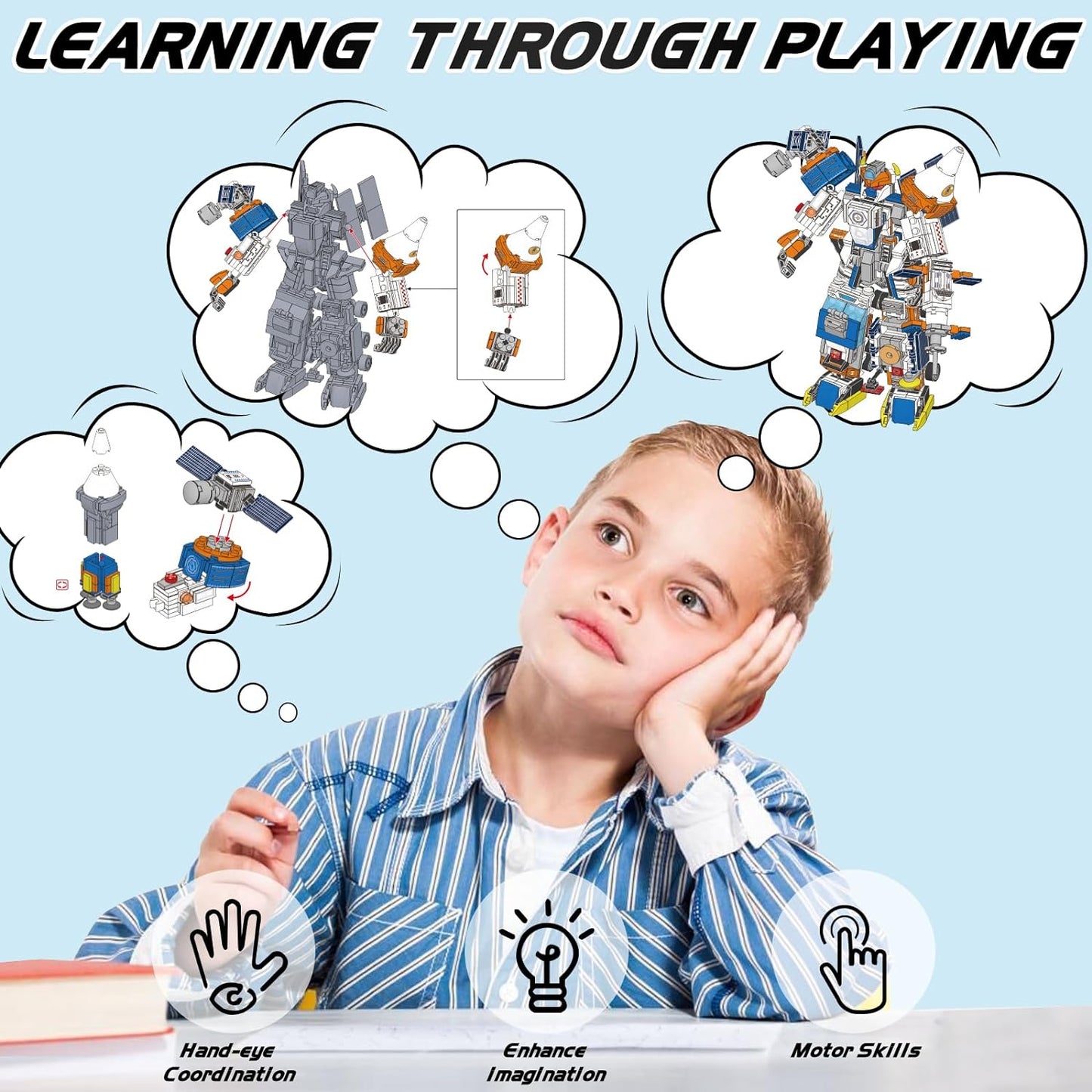 Space Corps Robot Building Toy Kit, 644 PCS - STEM Educational Toy for Boys 6+