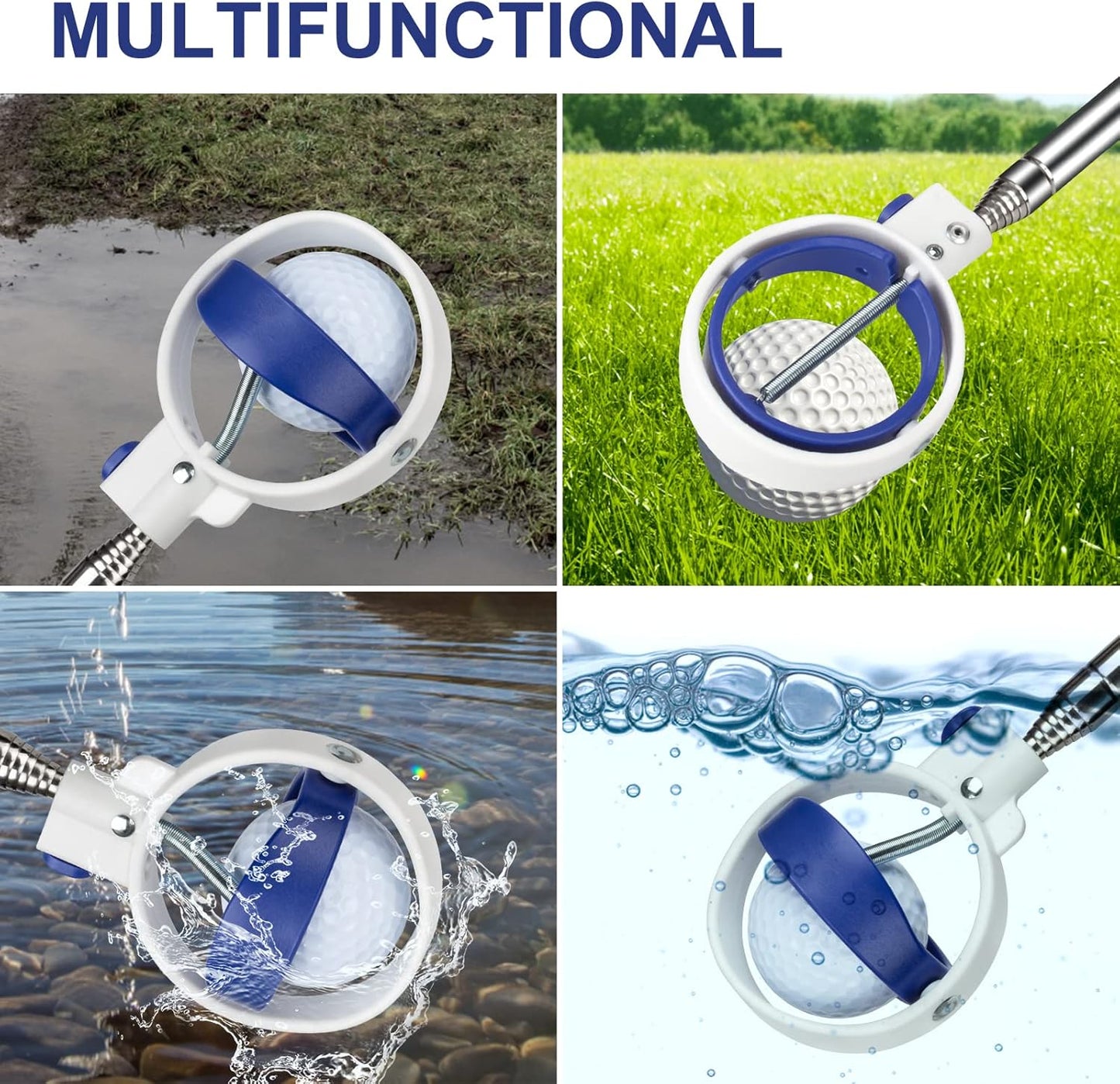 Golf Ball Retriever Tool Telescopic 9ft - Ideal for Water Recovery & Gift