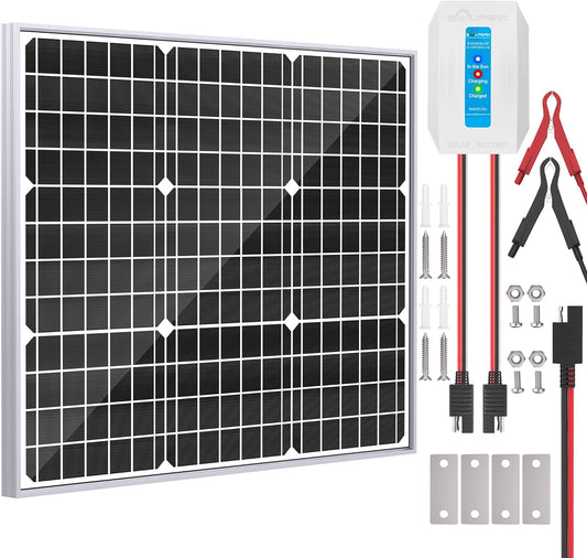 High-Efficiency 50W 12V Monocrystalline Solar Panel Charger for Outdoor Use