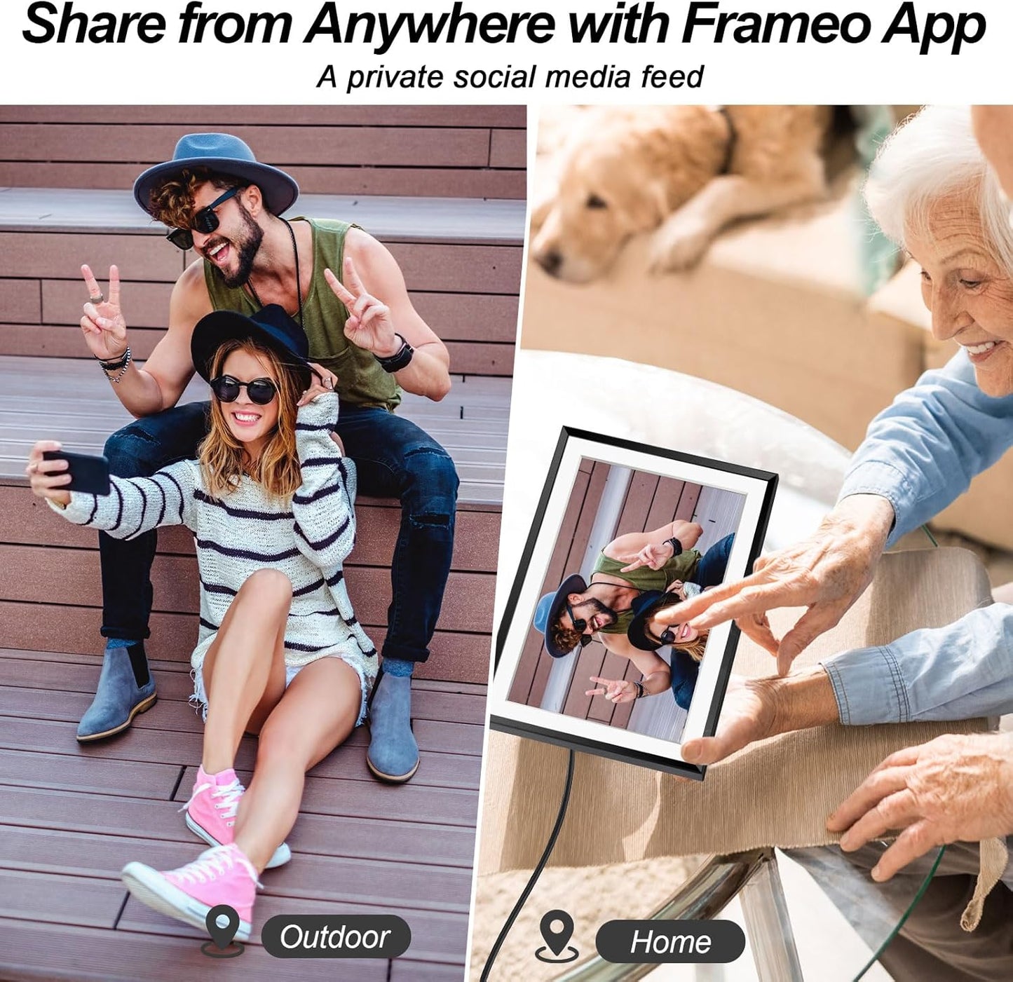 WiFi Digital Picture Frame 10.1" HD Touch - 32GB Memory, Easy Photo & Video Sharing