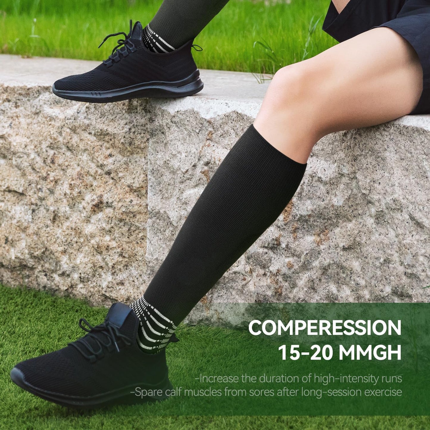 Boost Your Game: 2 Pairs Compressive XXL Soccer Socks with Coolmax Moisture Control and Ankle Support