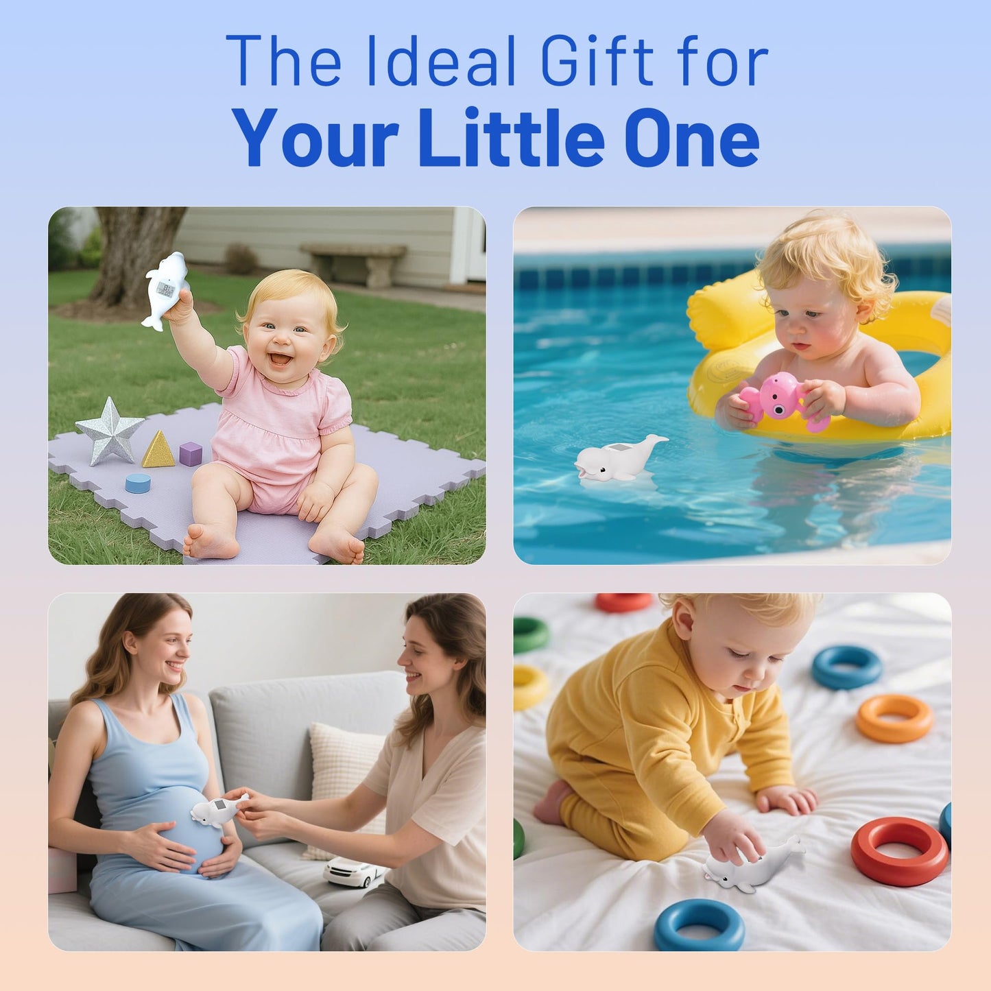 Floating Digital Baby Bath Thermometer and Room Temperature Monitor with Safety Alert and Timer