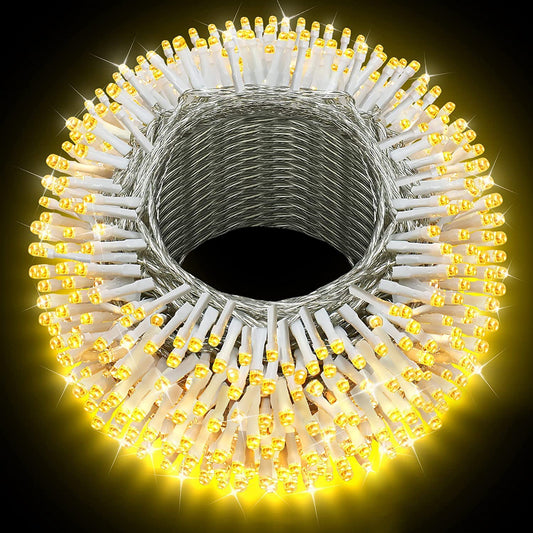 197ft 500 LED Waterproof Warm White String Fairy Lights w/ 8 Light Modes & Timer