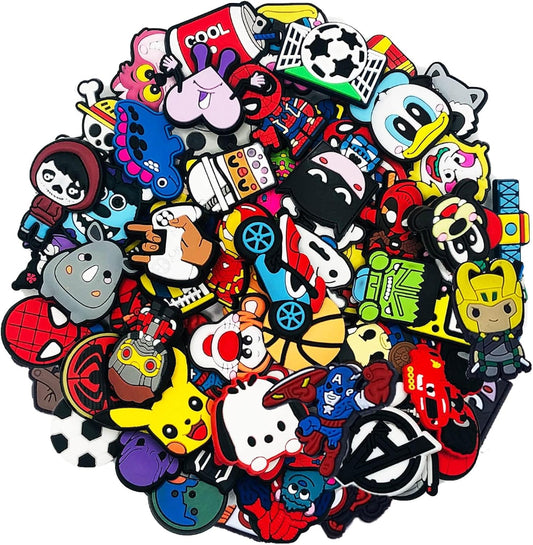 Cool Croc Charms for Kids - 50 Cartoon and Anime-Style Shoe Decoration Charms