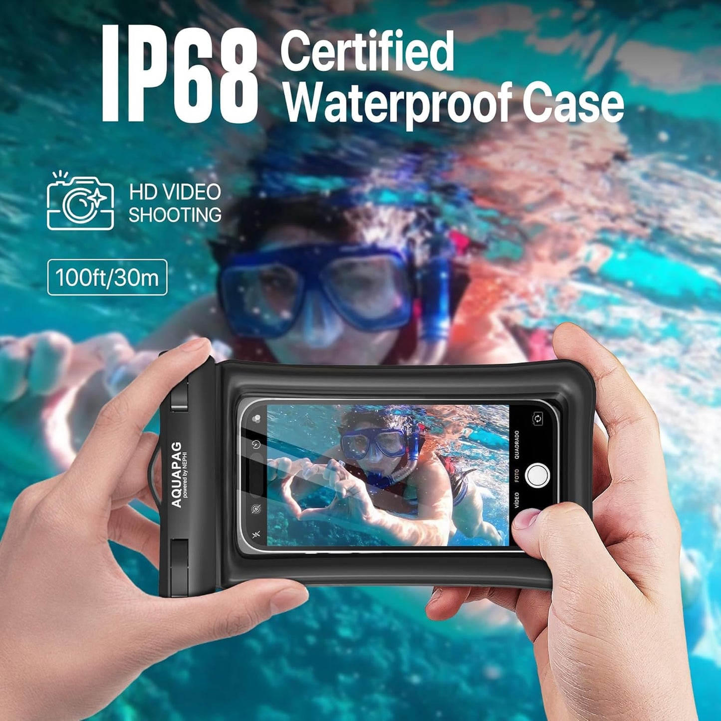 2-Pack Waterproof Phone Pouch 2 Pack - Floats & Protects, Fits up to 8" Devices