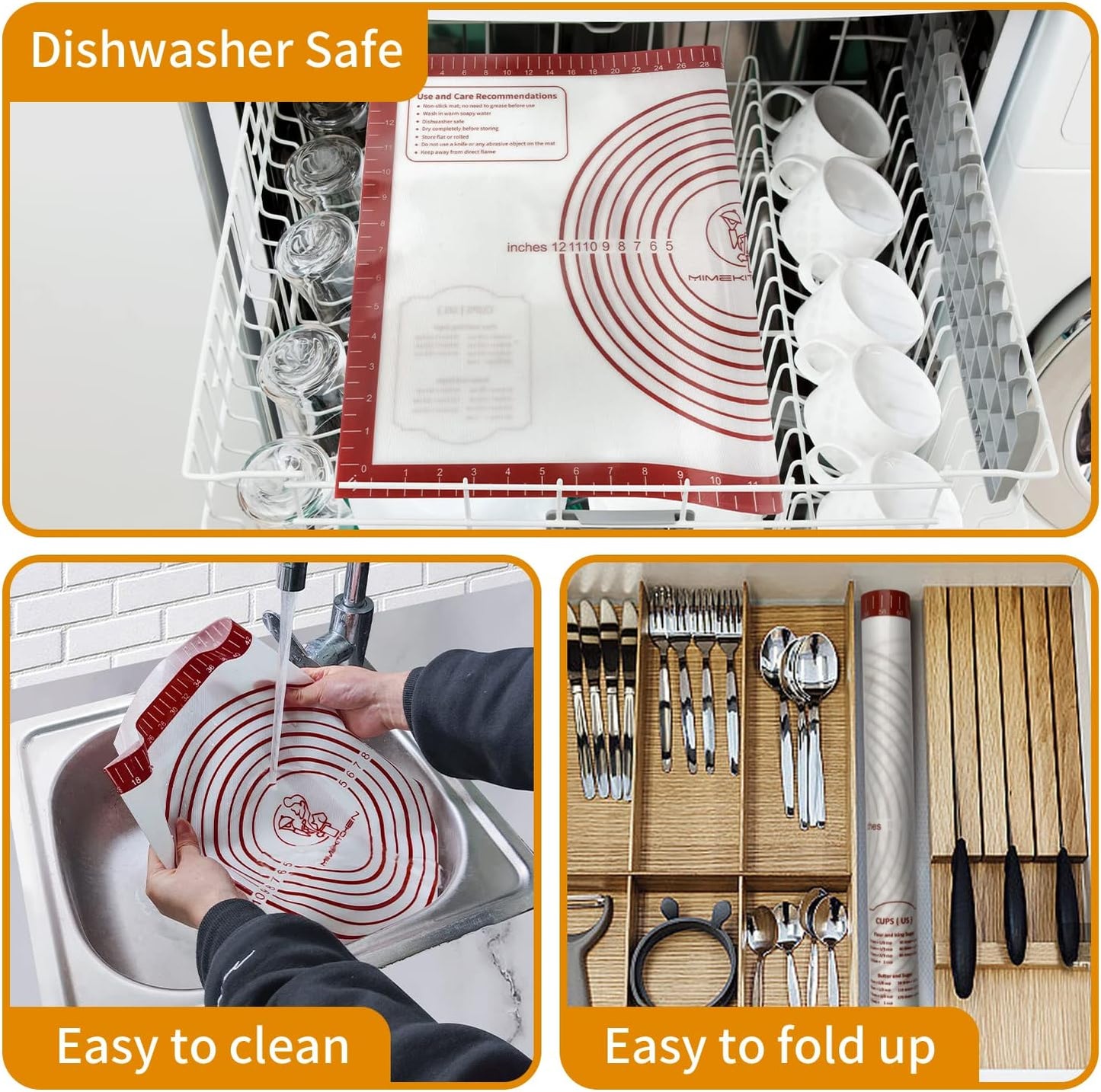 Non-Stick Silicone Baking Mat 26 x 16 Inch, Extra Large for Pastry, Cookies, Bread Dough - Nonslip and Heat Resistant