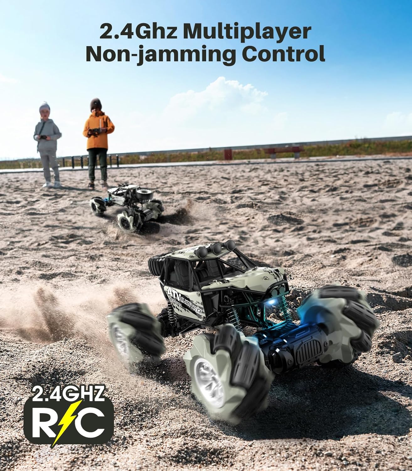 Remote Control Monster Truck Toy – 4WD, 360° Stunts, Rechargeable, 1/20 Scale