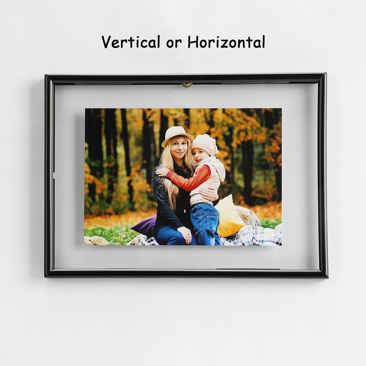 Black Floating Frame Set for Photos (5"x7") - Ideal for Home, Weddings, Festivals