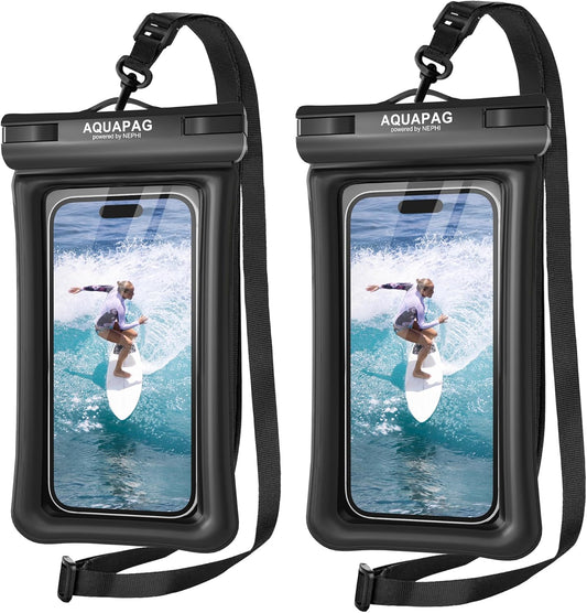 2-Pack Waterproof Phone Pouch 2 Pack - Floats & Protects, Fits up to 8" Devices
