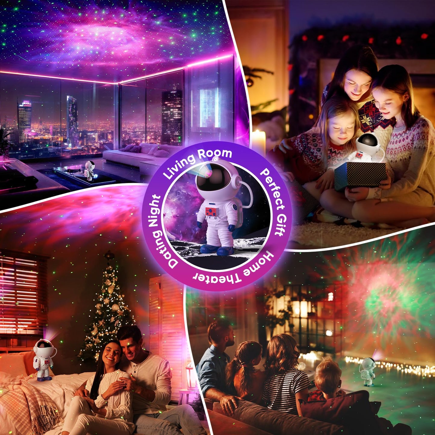 Astronaut Galaxy Star Projector - Nebula LED Night Light with Timer & Remote