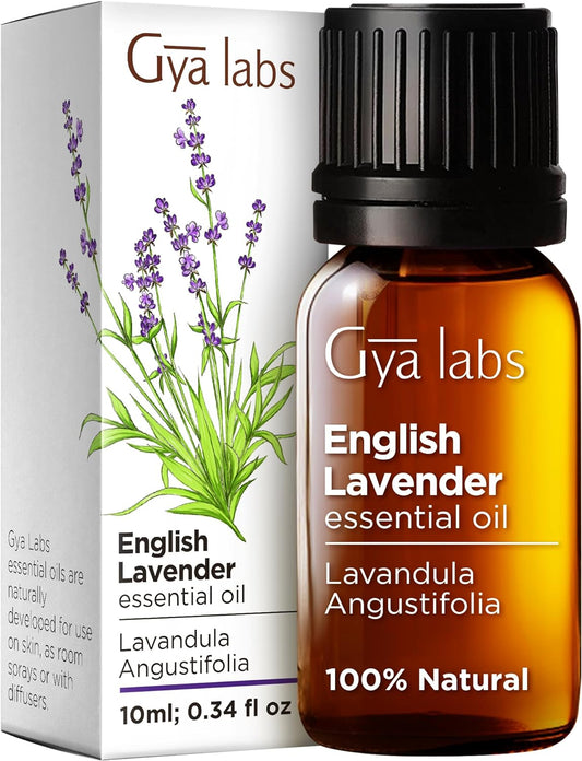 Natural English Lavender Essential Oil for Diffuser & Hair Care - 0.34 fl oz (10 ml)