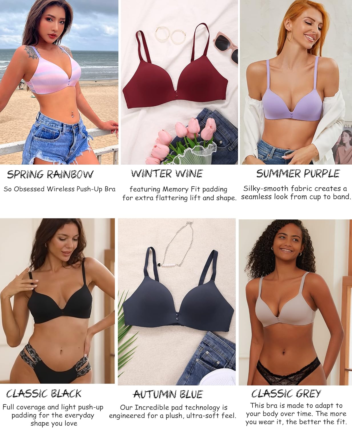 2-Pack Size 40C Wireless Bras for Women: Lightly Lined, Full Coverage, V-Neck T-shirt Bra for All-Day Comfort
