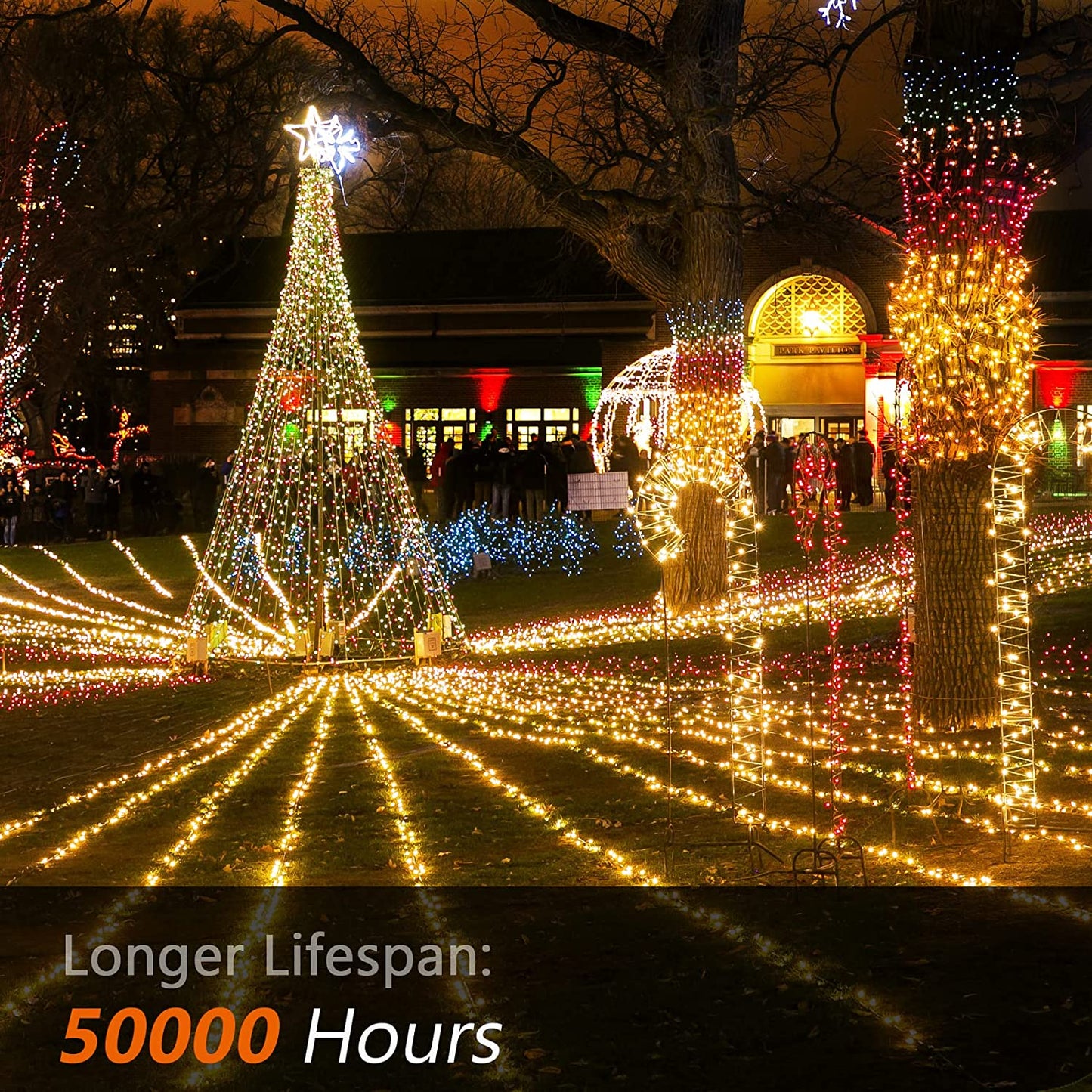 197ft 500 LED Waterproof Warm White String Fairy Lights w/ 8 Light Modes & Timer
