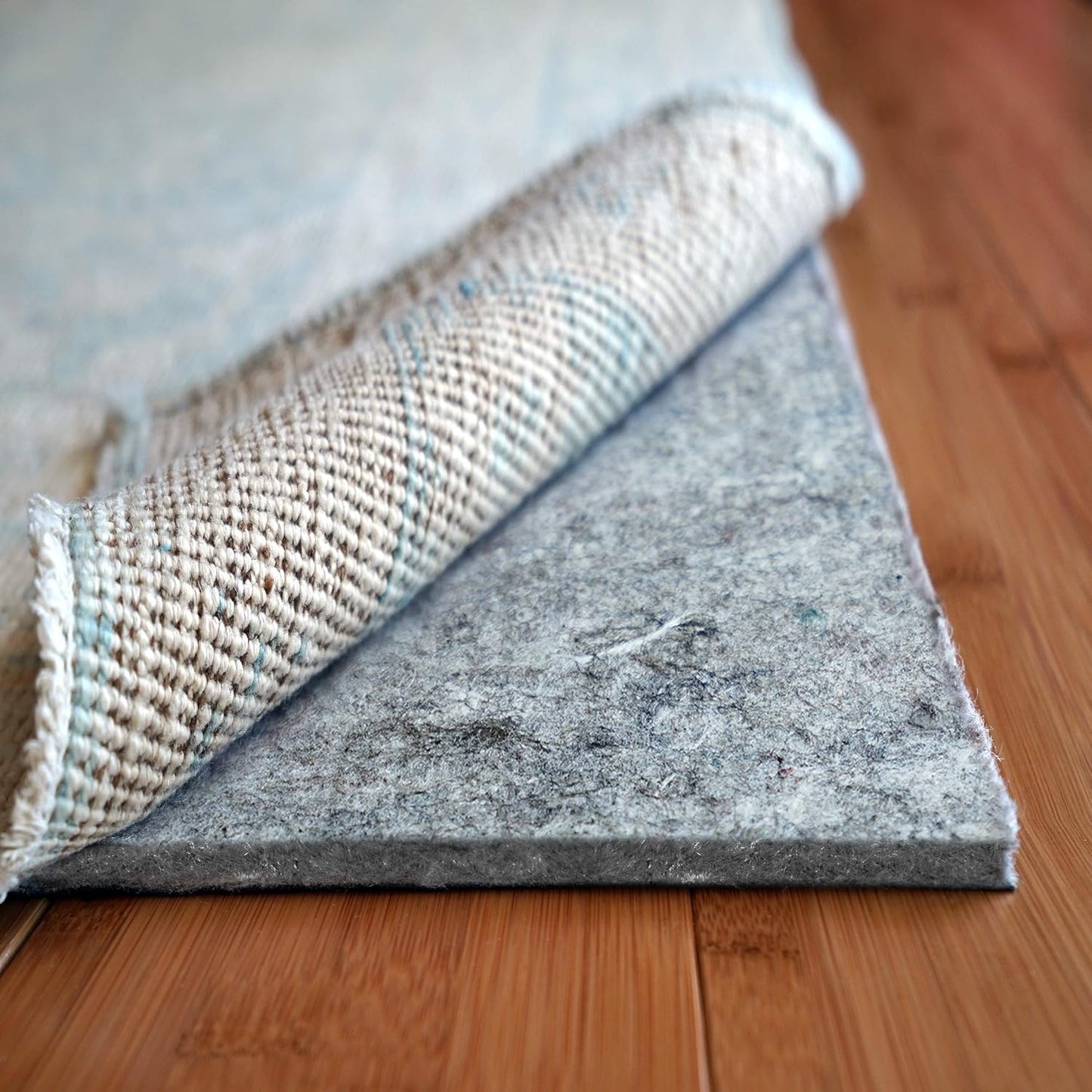 Non-Slip Rug Pad 2'x5' - 1/4" Thick Felt + Rubber for Hardwood Floors