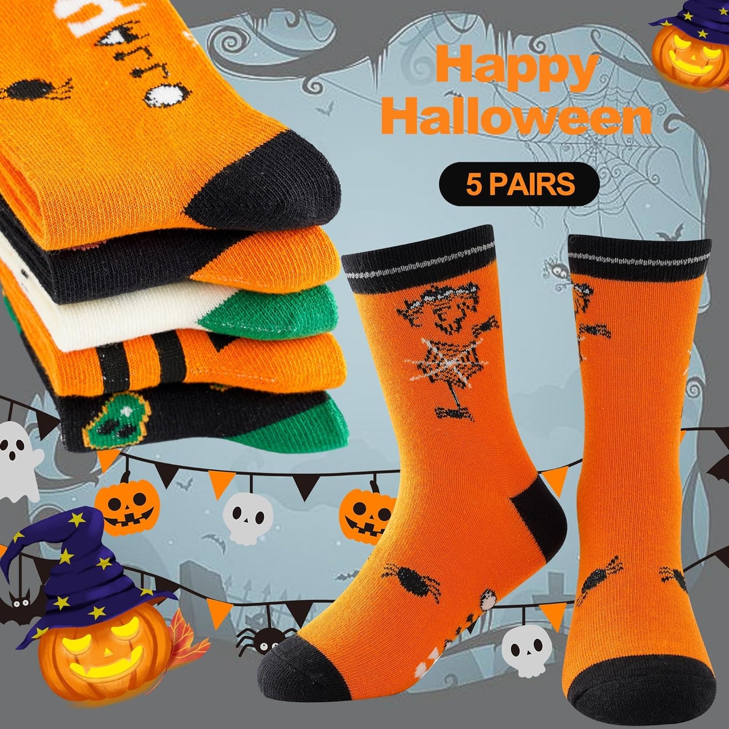 Boost Your Kid's Style with Fun & Funky Halloween Dress Socks for Boys Aged 8-12 - Novelty, Comfortable Cotton Socks for All Occasions