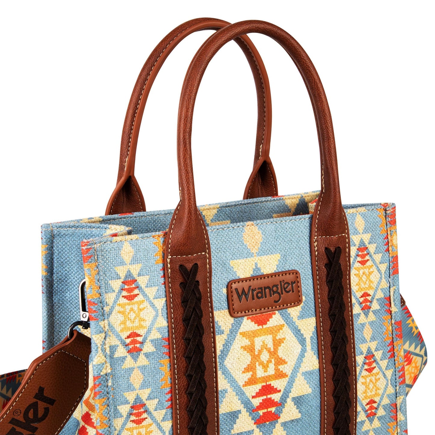 Wrangler Purses and Handbags for Women Boho Aztec Tote Bag Hobo Shoulder Top Handle Handbags with Wide Guitar Strap Fall Collection Birthday Gift WG2202-MIXWCF