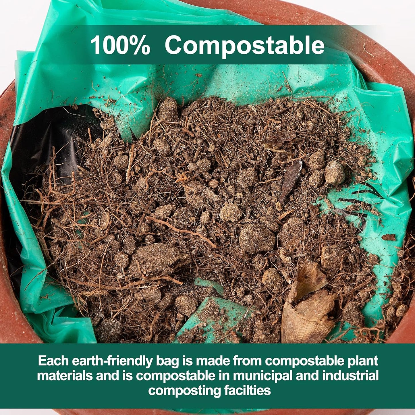 Eco-Friendly 30 Gallon Compostable Trash Bags, 100 Count - Perfect for Kitchen and Yard