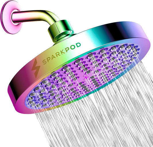 Experience Luxurious Showers with Radiant Rainbow 6 Inch High Pressure Rain Shower Head - Easy Installation & Energy Efficient