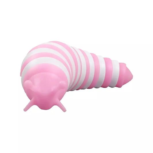 Experience Endless Fun with Pink Glow in the Dark Articulated Fidget Slug - Ideal for Stress Relief, 360° Bendable