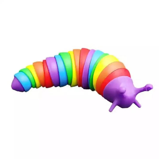 Discover the Ultimate Stress Relief and Fun with the Colorful Rainbow Articulated Fidget Slug Caterpillar - Perfect for All Ages