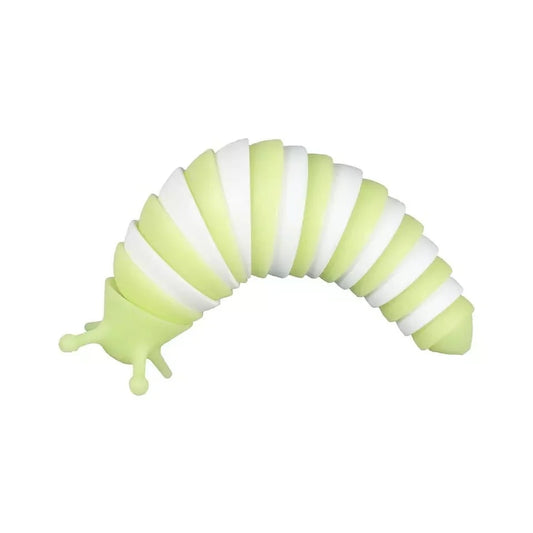 Experience Endless Fun with Green Glow in the Dark Articulated Fidget Slug - Ideal for Stress Relief, 360° Bendable