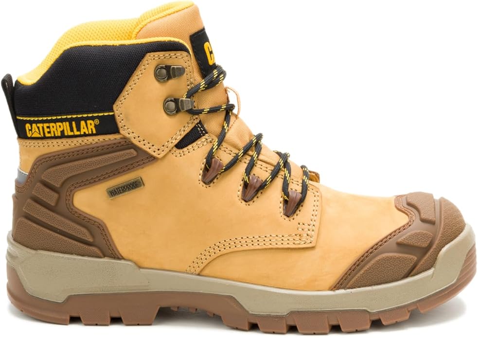 CAT Men's Striver XL 6 inch Waterproof Steel Toe Construction Boot - Honey Size 10