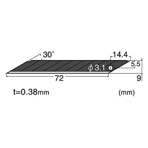 NT Cutter 9mm Snap-Off Extra-Sharp Precision Blades, 30 Degree, Black, 10-Blade/Pack, 1 Pack (BA15P)