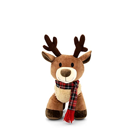 Plushible Plush Reindeer Stuffed Animal - Holiday Deer Characters with Antlers Toy for Girl, Boy, Baby, and Toddler - Christmas Decor Animals - Little Plushie Toys - 8 Inch - Randall
