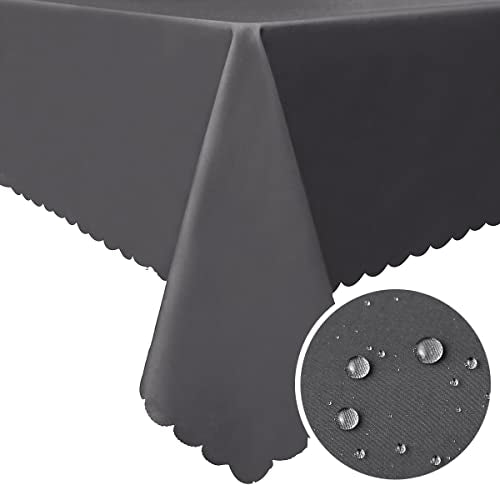 GoldyiTS Rectangle Tablecloth - 60 x 84 inches-Water and Spill Resistant Wrinkle Resistant Tablecloth,Washable Tablecloth, Buffet Table, PartyTablecloth ,Kitchen Dining Tabletop Decor, Grey
