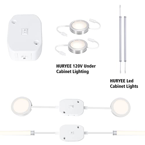 HURYEE Junction Box for Cabinet Lighting 120V Hardwired Function Link
