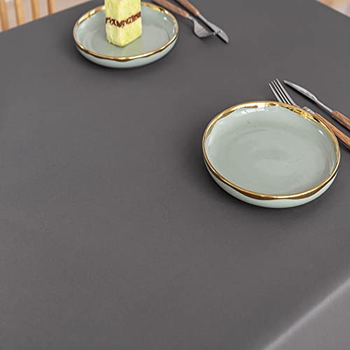GoldyiTS Rectangle Tablecloth - 60 x 84 inches-Water and Spill Resistant Wrinkle Resistant Tablecloth,Washable Tablecloth, Buffet Table, PartyTablecloth ,Kitchen Dining Tabletop Decor, Grey