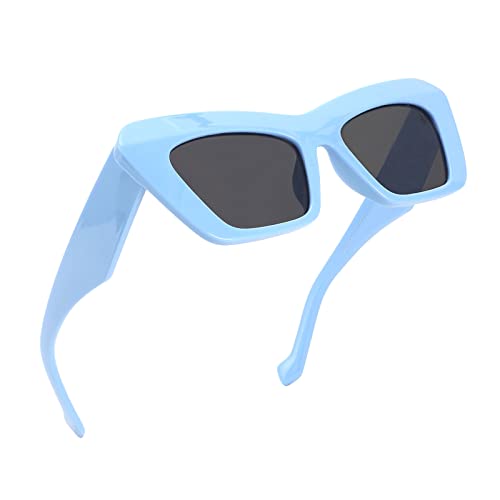 Baby Blue Retro Vintage Cateye Square Sunglasses, Non-Polarized, UV Protection Coating, Lightweight Plastic Frame, High-Quality Materials, Multiple Colors, 52mm Lens Width