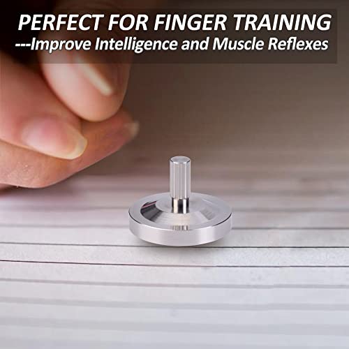 Fidget Spinners, Spinning Tops, Stress Relief Toys, Improve Concentration, Stainless Steel, Well Finished & Balanced, Mirror Surface, Grooved Handle, No Burs, Easy to Use, for Adults, Kids, Silver