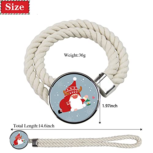 2 Pack Porlau Christmas Curtain Tieback Cotton Rope Curtain Tie Backs Santa Christmas Window Decorations Tieback holdbacks for Home Holiday Decor, Beige