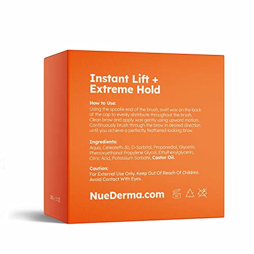 NueDerma - Brow Seal with Castor Oil - Clear Eyebrow Gel, Brow Wax
