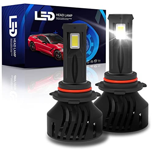 ML MILELE 9005/HB3 LED Headlight Bulbs, Upgrade 12000 Lumens 500% Brightness 6500K Cool White LED Bulb, Plug-and-Play Replacement Headlamp Bulbs Kit, IP68 Waterproof, Pack of 2