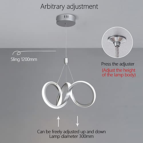 Modern Pendant Light led Chandelier Fixture Ring Lighting Dining Room fixtures Pendant Lighting Fixture for Kitchen Island Dining Room Bedroom 4000K, Chrome Finish