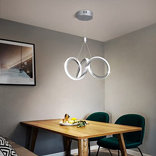 Modern Pendant Light led Chandelier Fixture Ring Lighting Dining Room fixtures Pendant Lighting Fixture for Kitchen Island Dining Room Bedroom 4000K, Chrome Finish