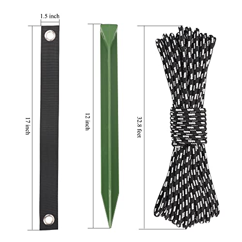 Liliantus 2-Pack Tree Stakes Kit, Anchor Tree Support Strap with Stakes for Garden Plant